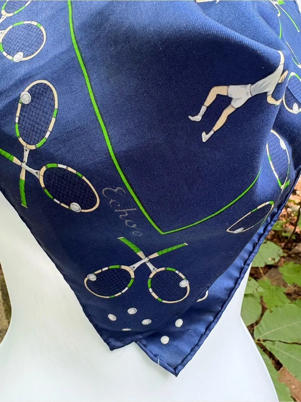 Vintage Echo Tennis Motif  Scarf